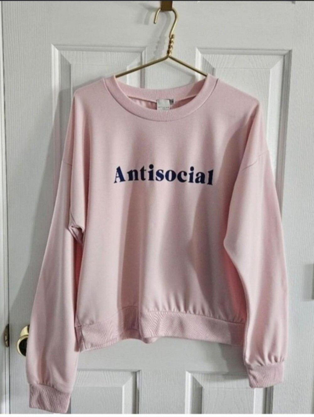 NWOT Skinnydip London Baby Pink 'Antisocial' Sweatshirt-